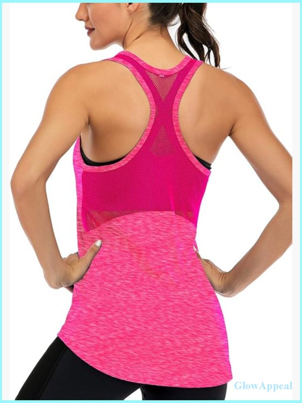 Mesh Racerback Workout Tank Top Sleeveless Yoga Shirt Loose Fit